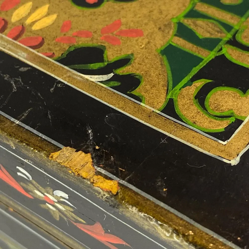 Ornate Indian Wooden Box Hand Painted